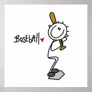 Einfache Strichmännchen Baseball T - Shirt und Ges Poster