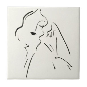 Einfache Studie - Skizze einer Dame Fliese