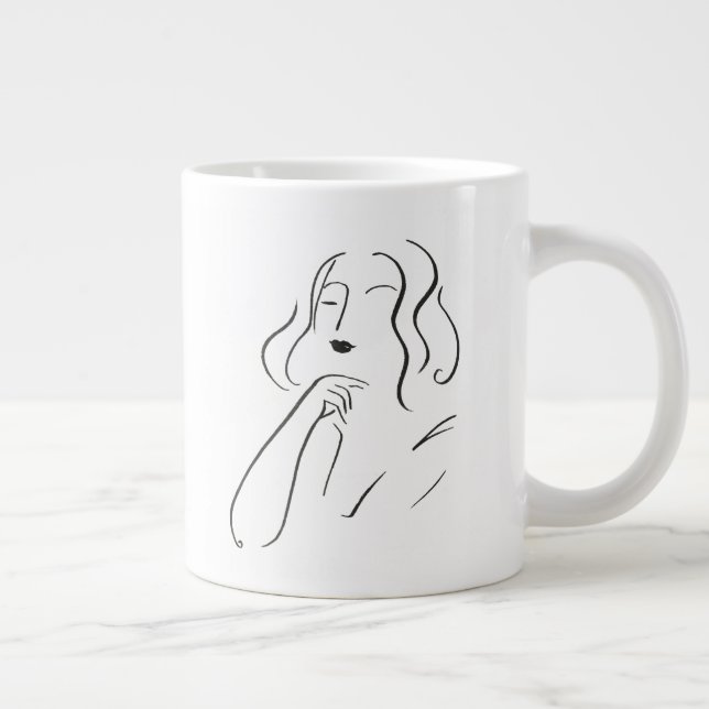 Einfache Studie - Skizze einer Frau Jumbo-Tasse (Rechts)