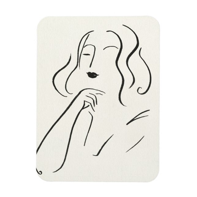 Einfache Studie - Skizze einer Frau Magnet (Vertikal)