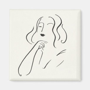 Einfache Studie - Skizze einer Frau Magnet