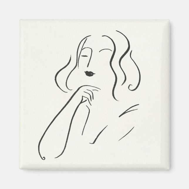 Einfache Studie - Skizze einer Frau Magnet (Vorne)