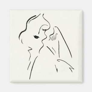 Einfache Studie - Skizze einer Frau Magnet