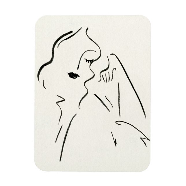 Einfache Studie - Skizze einer Frau Magnet (Vertikal)