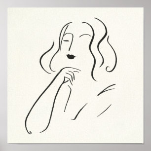 Einfache Studie - Skizze einer Frau Poster