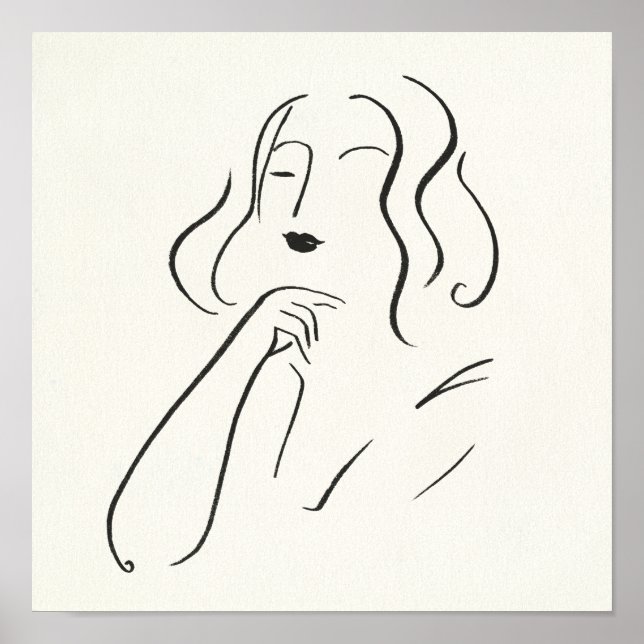 Einfache Studie - Skizze einer Frau Poster (Vorne)