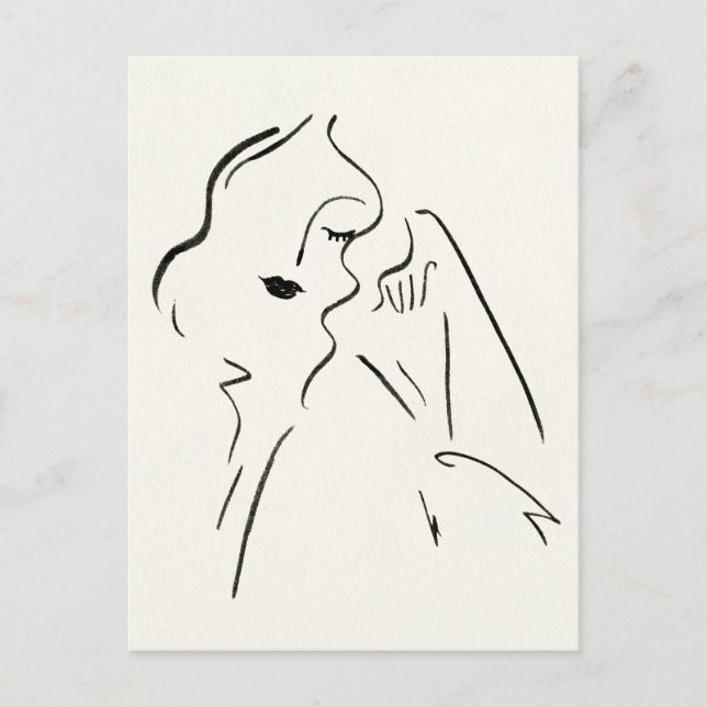 Einfache Studie - Skizze einer Frau Postkarte (Vorderseite)