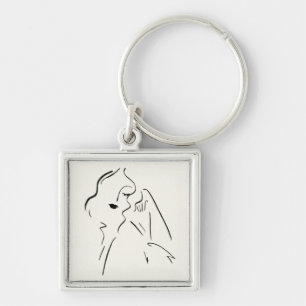 Einfache Studie - Skizze einer Lady Schlüsselanhänger