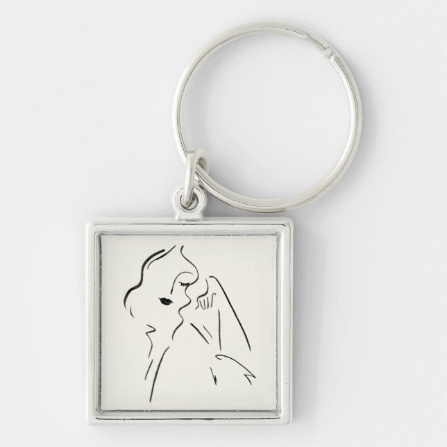 Einfache Studie - Skizze einer Lady Schlüsselanhänger (Vorne)