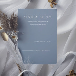 Einfache, stylische, dunkelblaue Monogram für feie RSVP Karte