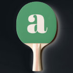 Einfache Summer Green Bold Retro Monogram Initial Tischtennis Schläger<br><div class="desc">Einfache Summer Green Fett Retro Monogram Ping Pong Paddle</div>