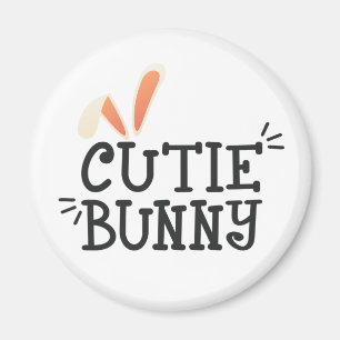 Einfache Süsse Bunny Oaster Typografie   Magnet