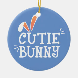 Einfache Süsse Bunny Oaster Typografie Ornament
