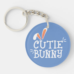 Einfache Süsse Bunny Oaster Typografie   Schlüssel Schlüsselanhänger