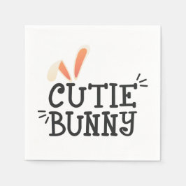 Einfache Süsse Bunny Oaster Typograph | Serviette