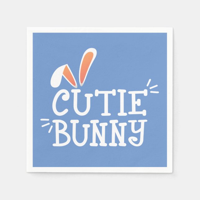 Einfache Süsse Bunny Oaster Typograph | Serviette (Vorderseite)