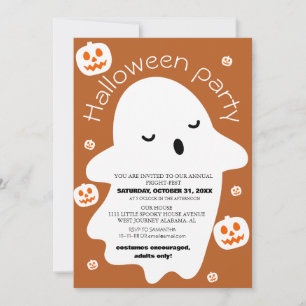 einfache süße gruselige Halloween-Kostenüm-Party Einladung