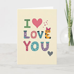 Einfache süße Ich liebe dich Karte
