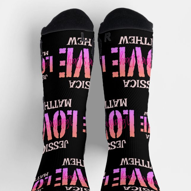 Einfache süße romantische Liebe Couple Valentines  Socken (Oben)