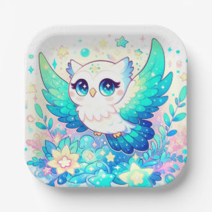 Einfache Sweet Owl Babydusche Pappteller