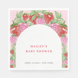 Einfache Sweet Strawberry Arch Baby Dusche Serviette