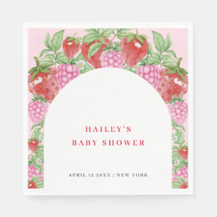 Einfache Sweet Strawberry Arch Baby Dusche Serviette