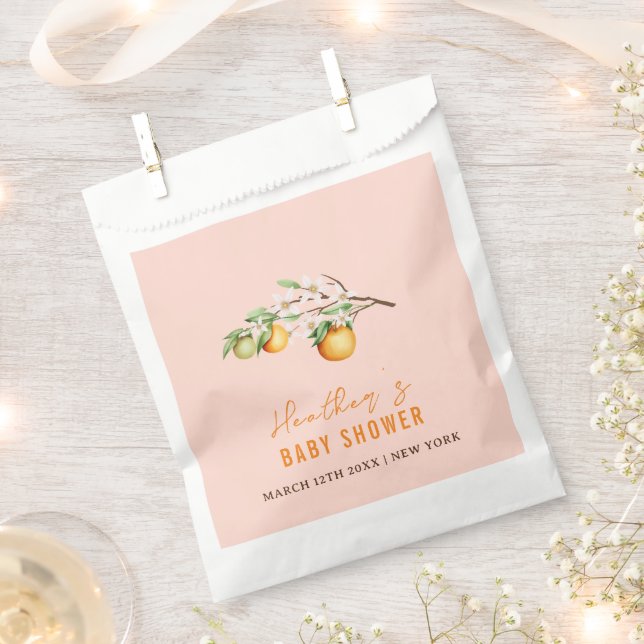 Einfache Sweet Summer Orange Citrus Baby Dusche Geschenktütchen (Ausgeschnitten)