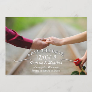 Einfache Swirl-Hochzeit speichern Sie das Datum Save The Date