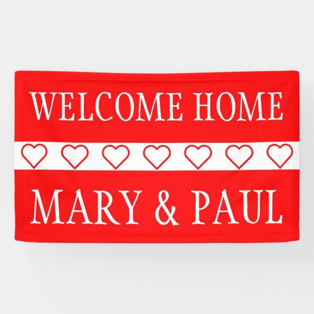 Einfache Symbole - HEARTS RED + Ihre Ideen Banner (Horizontal)