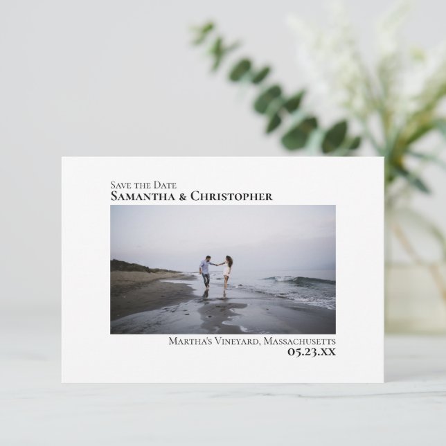 Einfache Symmetrie Moderne Hochzeit Minimalistisch Save The Date (Stehend Vorderseite)