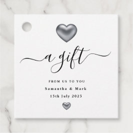 Einfache Tags der modernen Silver Heart Gastgesche Geschenkanhänger