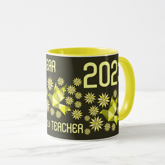 EINFACHE TASSE DES NEUJAHRES ALS GESCHENK FÜR LEHR (VorderseiteRechts)