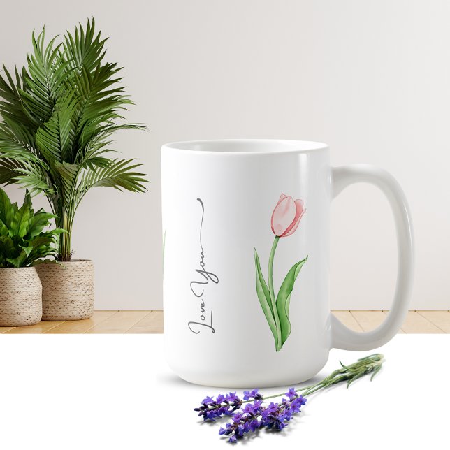 Einfache Tasse Tulip Floral Monogram (Von Creator hochgeladen)