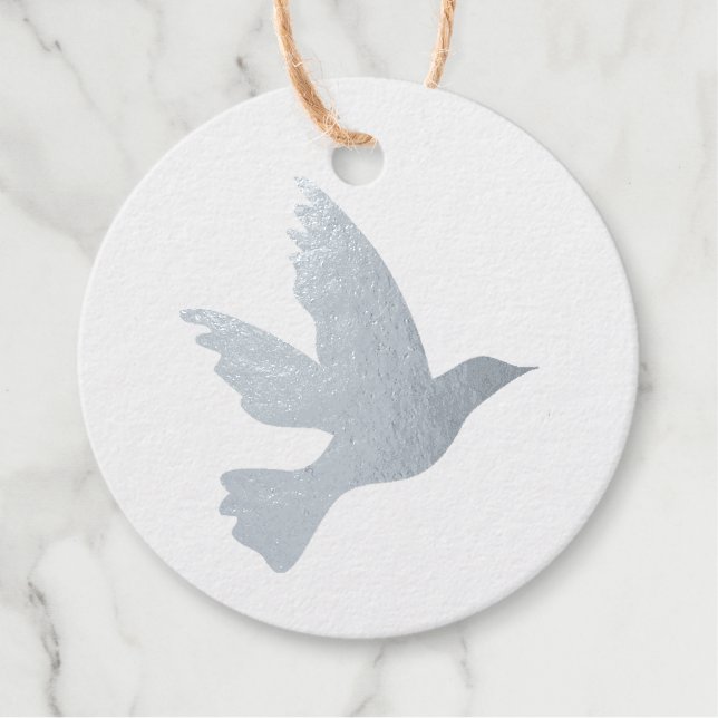 Einfache Taubenfliegervogel-Silhouette Geschenkanhänger (Vorderseite)