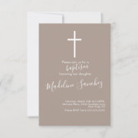 Einfache Taufe Cross Baby Dedication Einladung