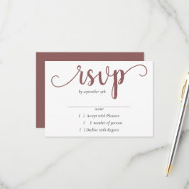 Einfache Taupe-Script | Wüste-Rose Blüh-Event RSVP Karte