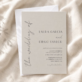 Einfache Taupe Wedding Einladung