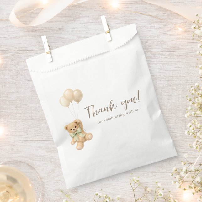 Einfache Teddybär-Party-Feier Danke Geschenktütchen (Ausgeschnitten)