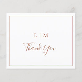 Einfache Terracotta Budget Hochzeit Danke Karte