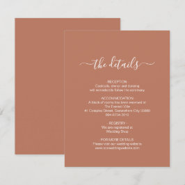 Einfache Terracotta-Einschließungskarte Begleitkarte