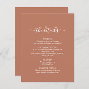 Einfache Terracotta-Einschließungskarte Begleitkarte