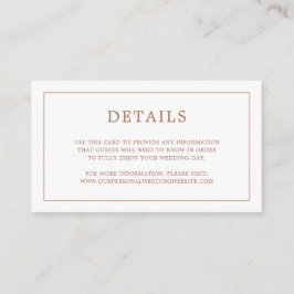 Einfache Terracotta Monogram Hochzeit Begleitkarte