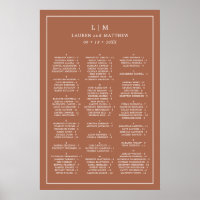 Einfache Terracotta Monogram Hochzeit