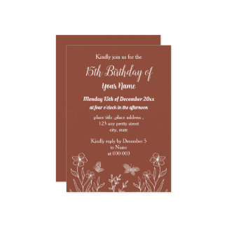 Einfache Terrakotta-Blumengeburt Einladung