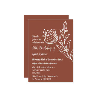 Einfache Terrakotta-Blumengeburt Einladung