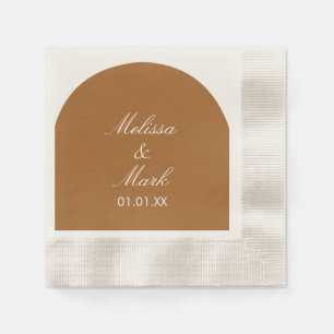 Einfache Terrakotta-Form-Monogramm mit Bogen Serviette
