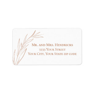 Einfache Terrakotta-Rücksende-Adresse für Hochzeit Adressaufkleber