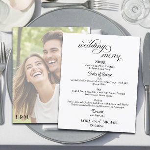 Einfache Text-Foto-Overlay-Hochzeitsmenü