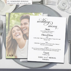 Einfache Text-Foto-Overlay-Hochzeitsmenü