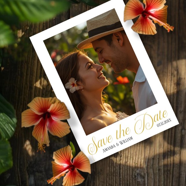 Einfache Text- und Foto-Hochzeit Save The Date (Simple Text and Photo Wedding Save The Date in tropical environments)